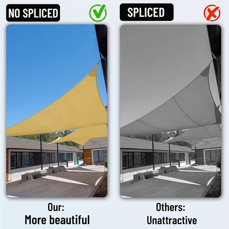 COOLBOYS 10'x 20' Sun Shade Sail Sand Rectangle UV Block Outdoor Shade Canopy Sunshade for Patio Lawn Garden Carport Backyard Deck Pergola - Image 5